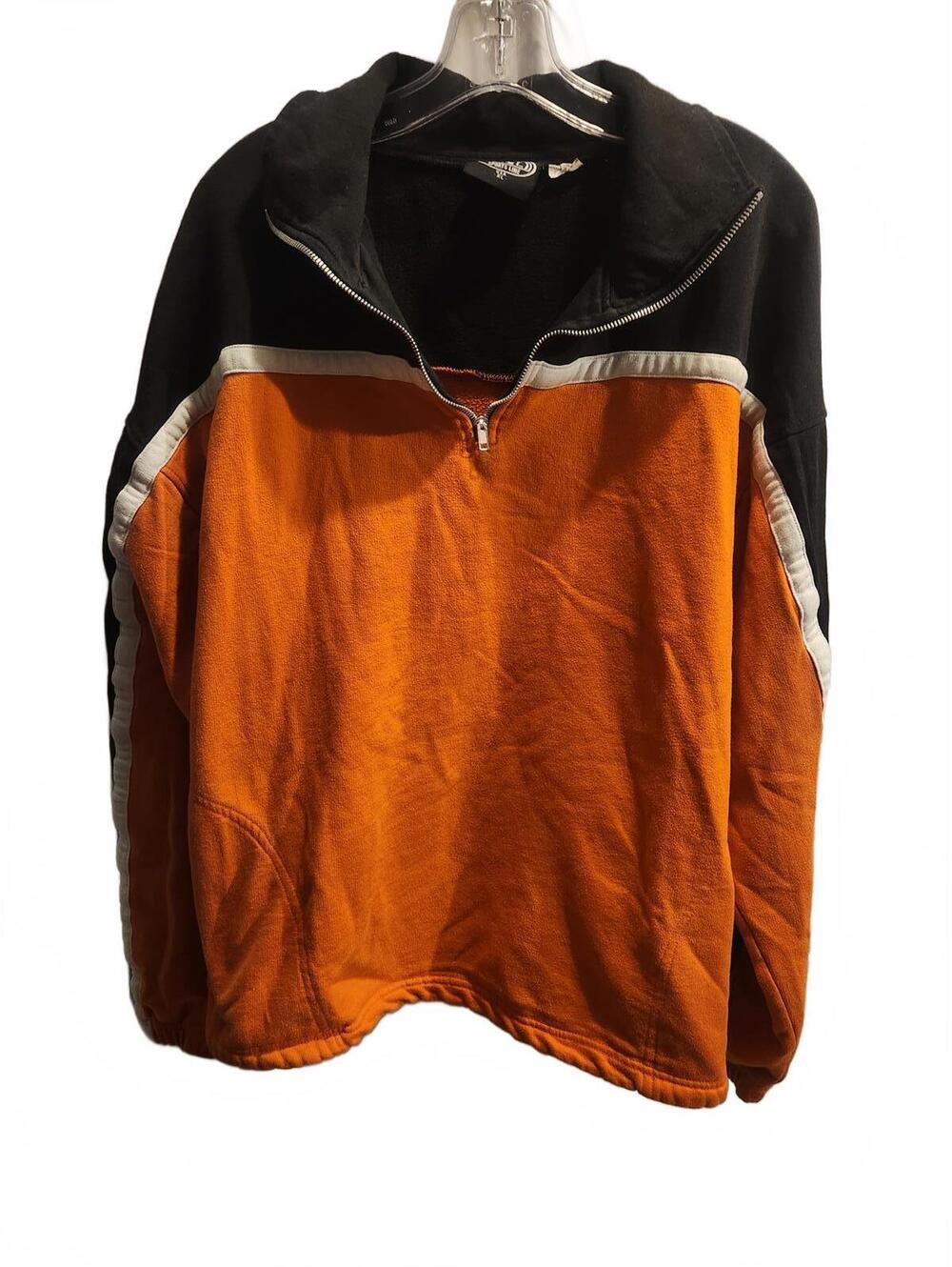 Exist Sportsline Black/Orange Quarter Zip Sweatshirt Size XL Great condition